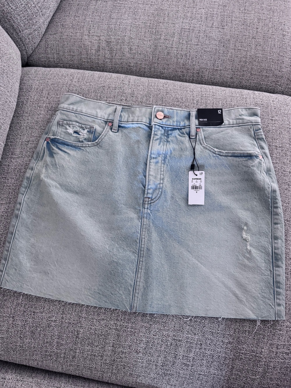 Express Light Wash Denim Skirt NWT